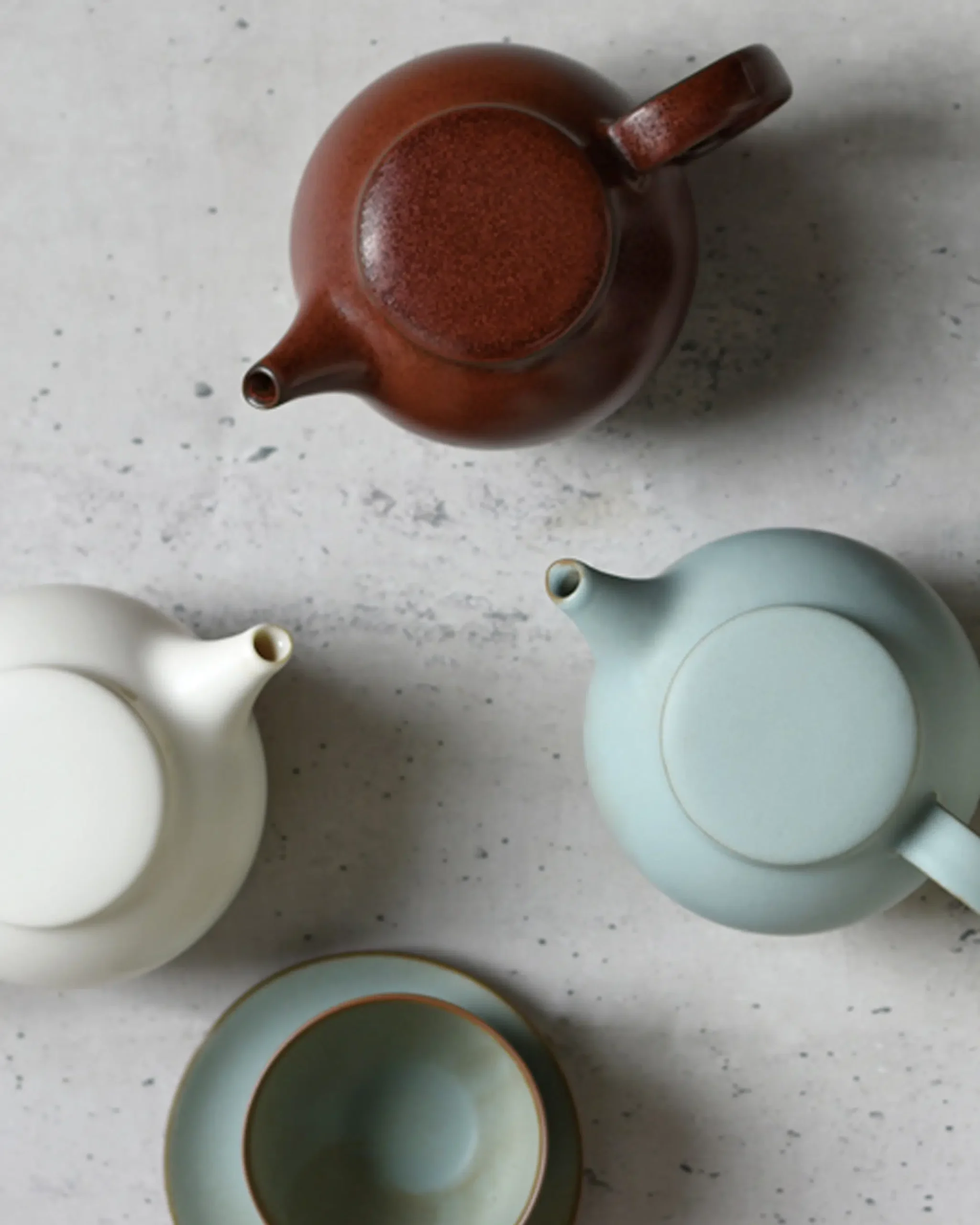 Kinto Pebble Porzellan Teekanne 480ml, Braun – Bild 4