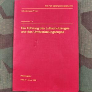 Reglement 62.1 d, Die Führung des Luftschutzzuges und des Unterstützungszuges, 1983