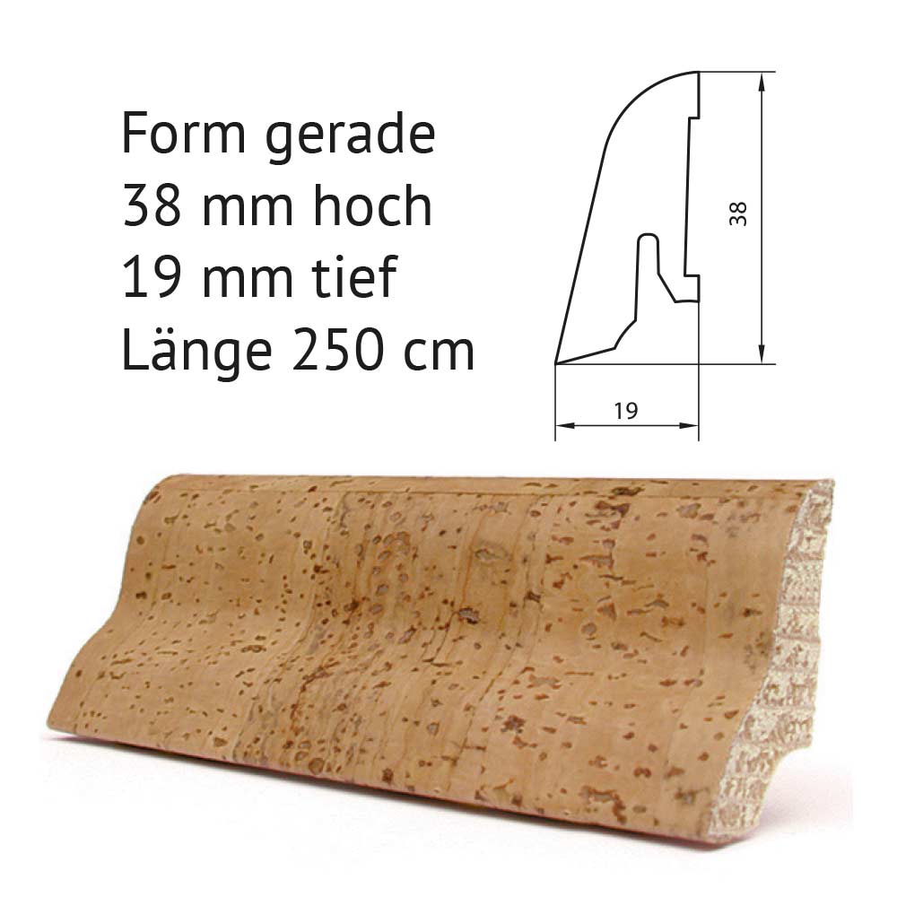 Korkummantelte Holzleiste – Struktur Schiffsboden – gerade, unbehandelt