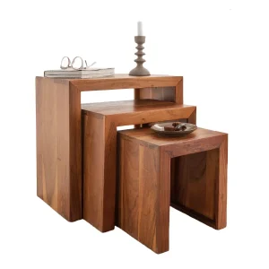 Liadomo Bianca Beistelltisch Set 3-teilig aus Akazie