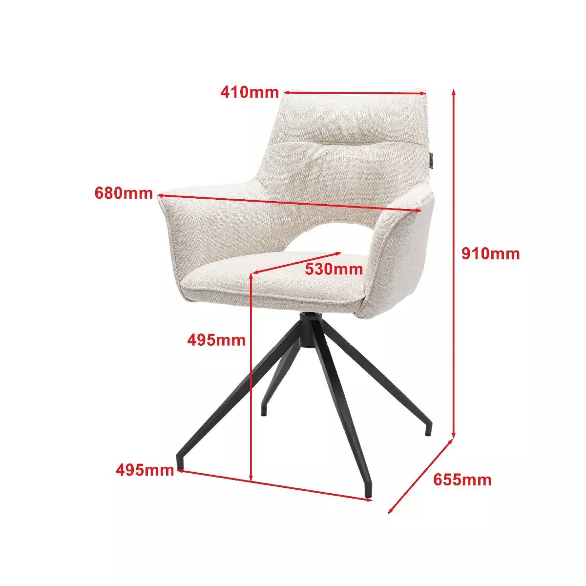 Louming Maleen Drehstuhl mit Armlehnen – Bild 5