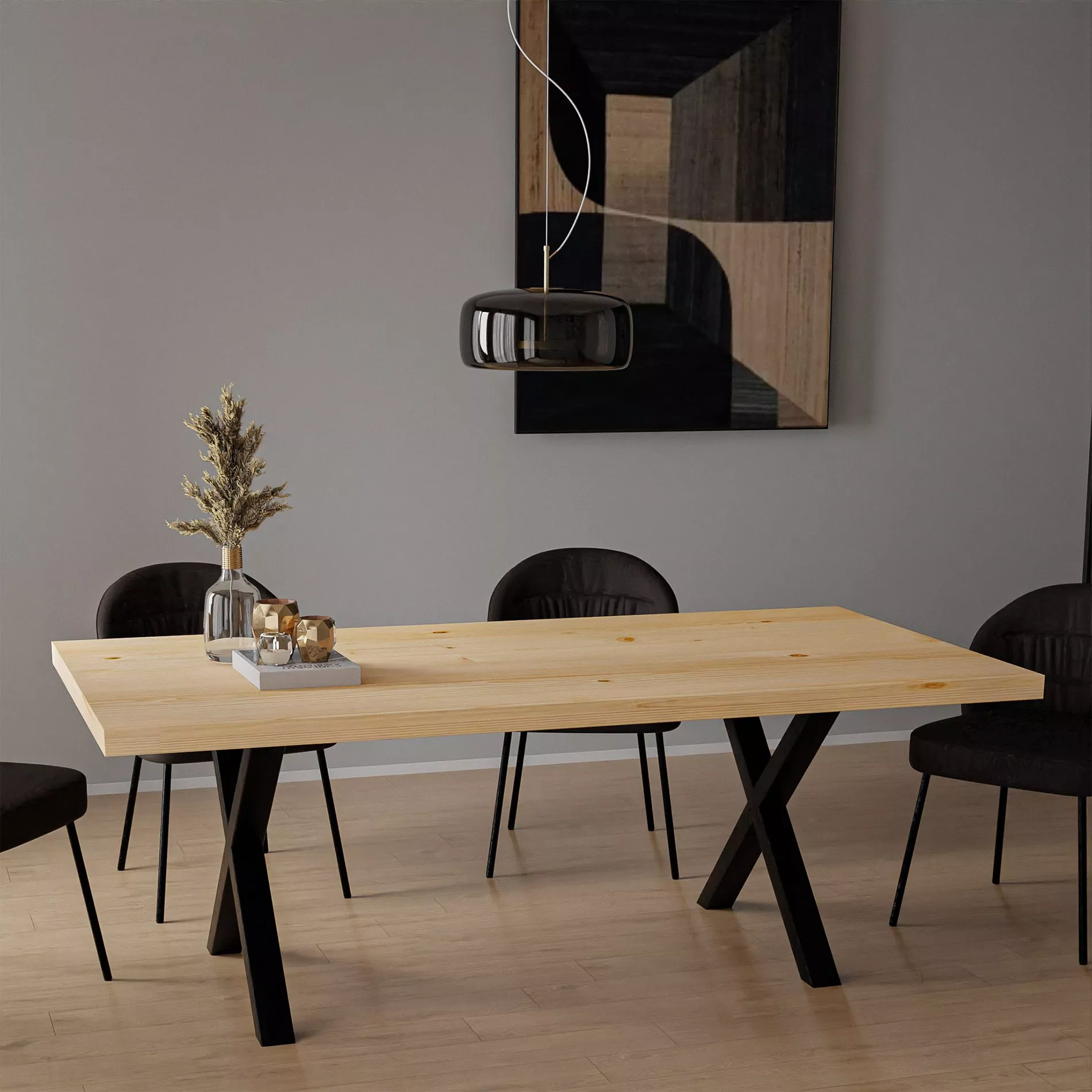 Liadomo Paris Esstisch Massivholz mit 3 Gestellvarianten in 3 Farben – Bild 2