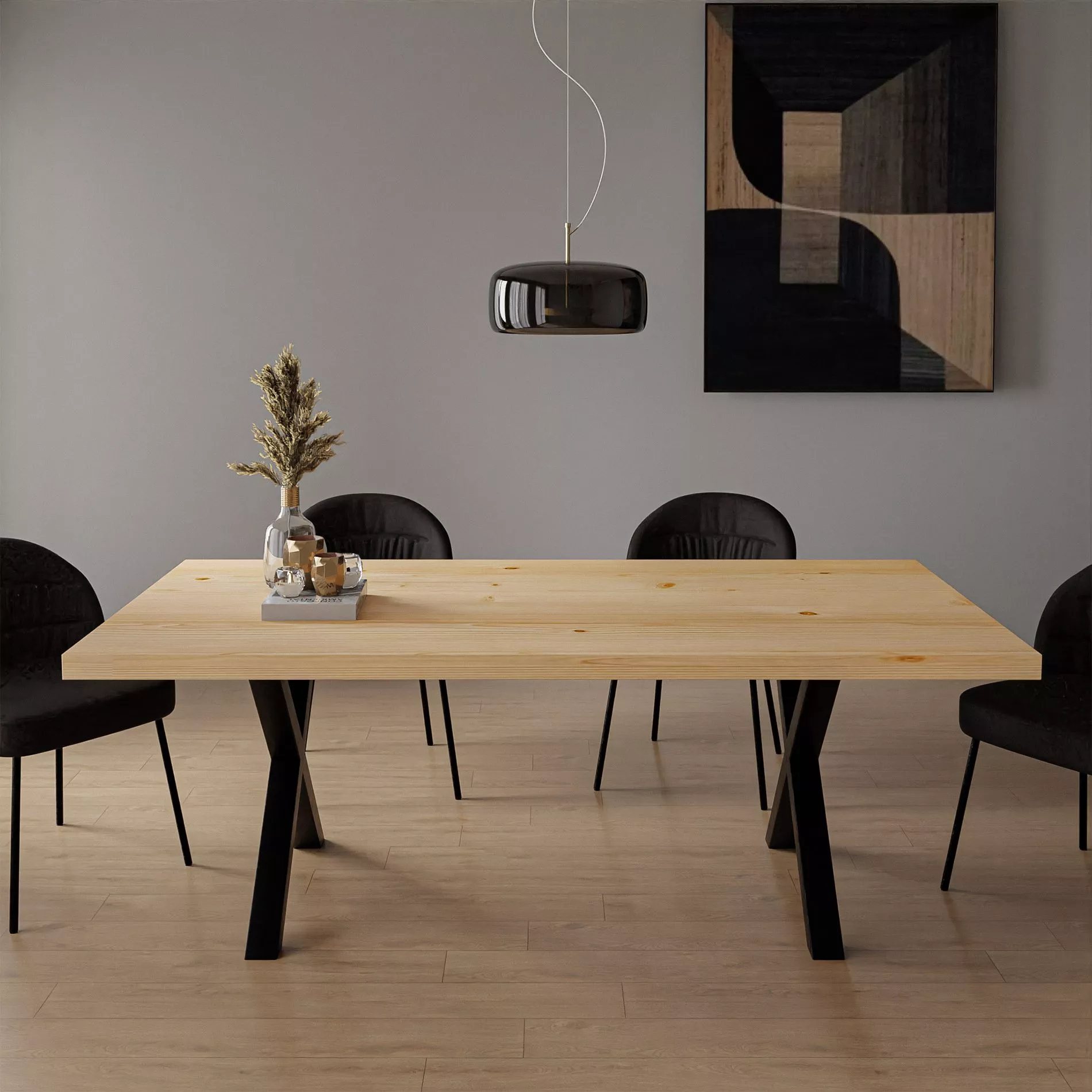 Liadomo Paris Esstisch Massivholz mit 3 Gestellvarianten in 3 Farben – Bild 3