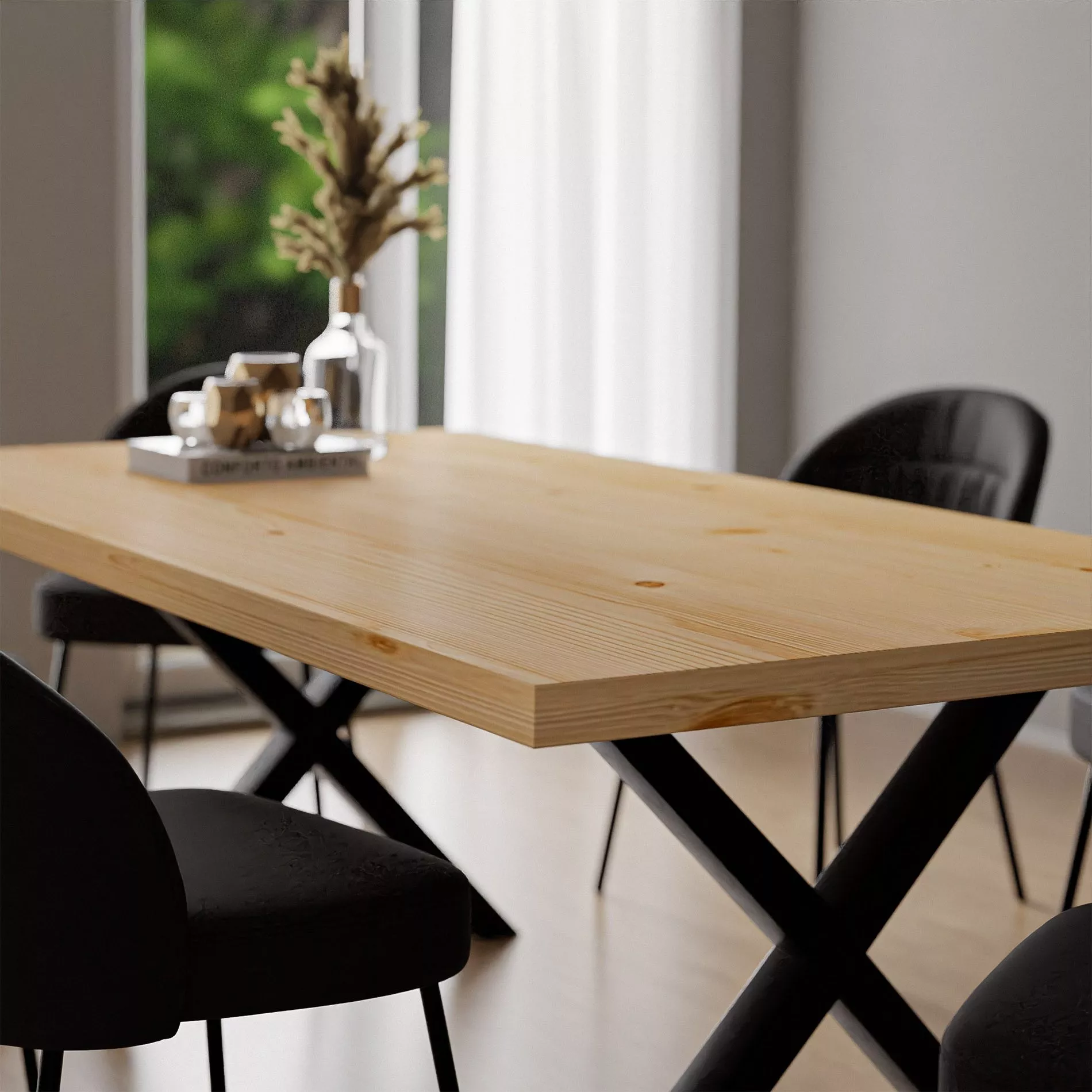 Liadomo Paris Esstisch Massivholz mit 3 Gestellvarianten in 3 Farben – Bild 5