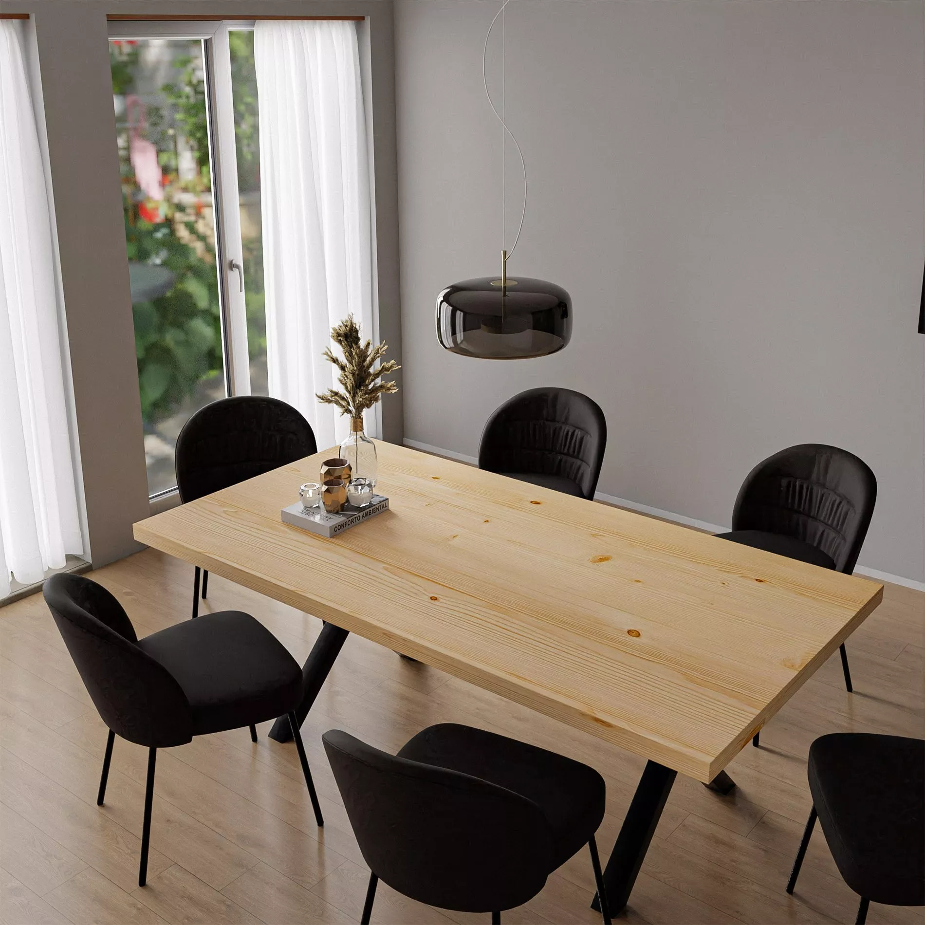 Liadomo Paris Esstisch Massivholz mit 3 Gestellvarianten in 3 Farben – Bild 6