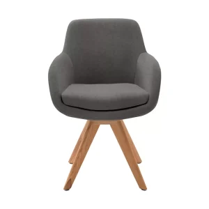 Musterring Tavia Schalensessel in Leder oder Textilgewebe mit Stativgestell aus Wildeiche