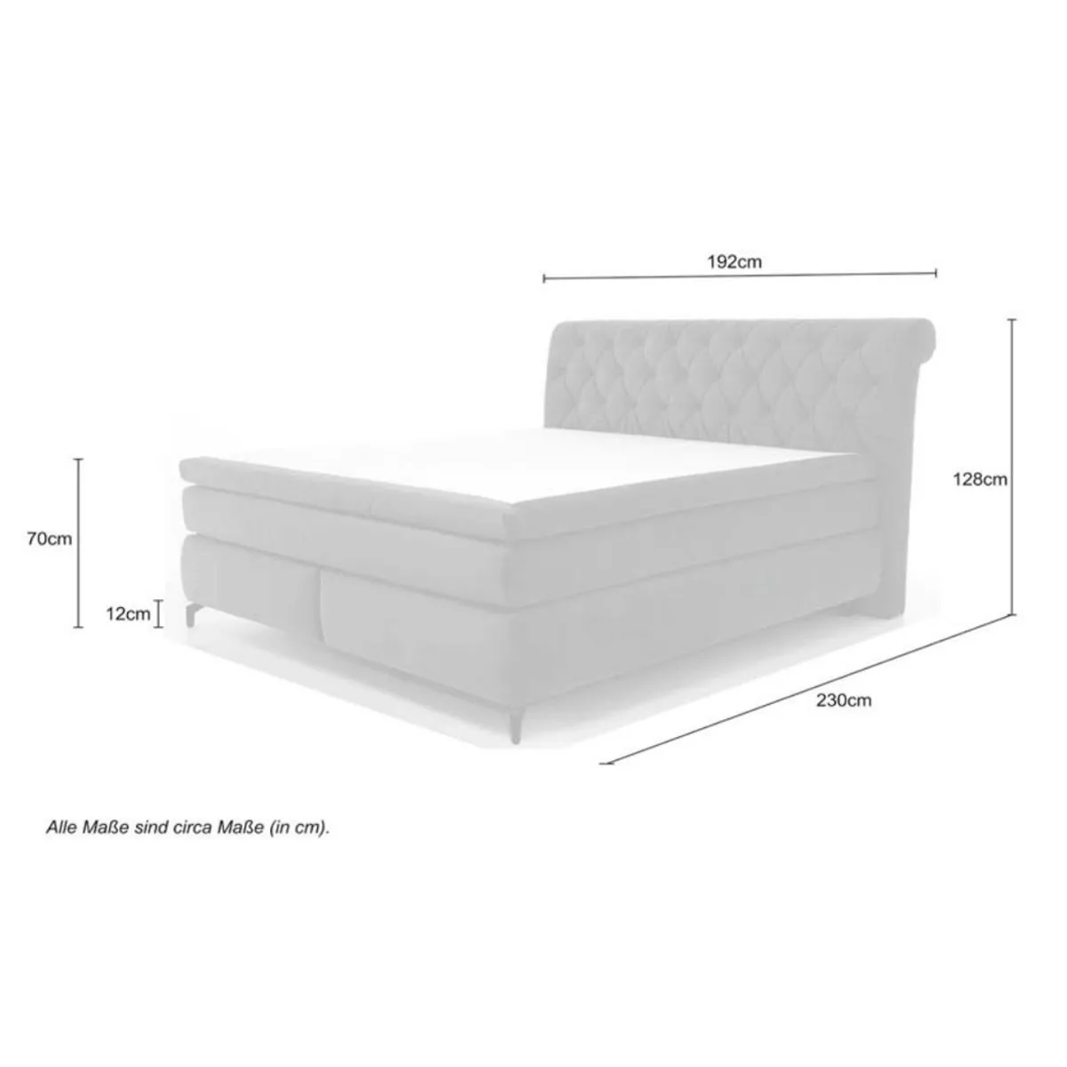 Trendstore Jolin Boxspringbett inkl. 7 Zonen-Taschenfederkern-Matratze H3/H4 – Bild 7